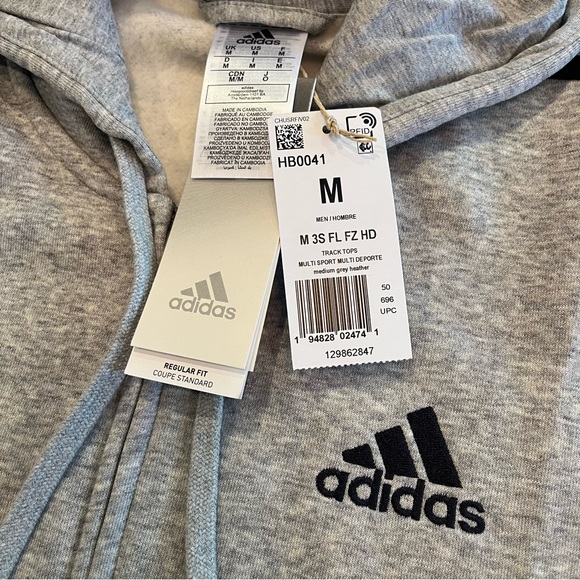 ADIDAS Full Zip 3-Stripes Hoodie - Picture 3 of 6